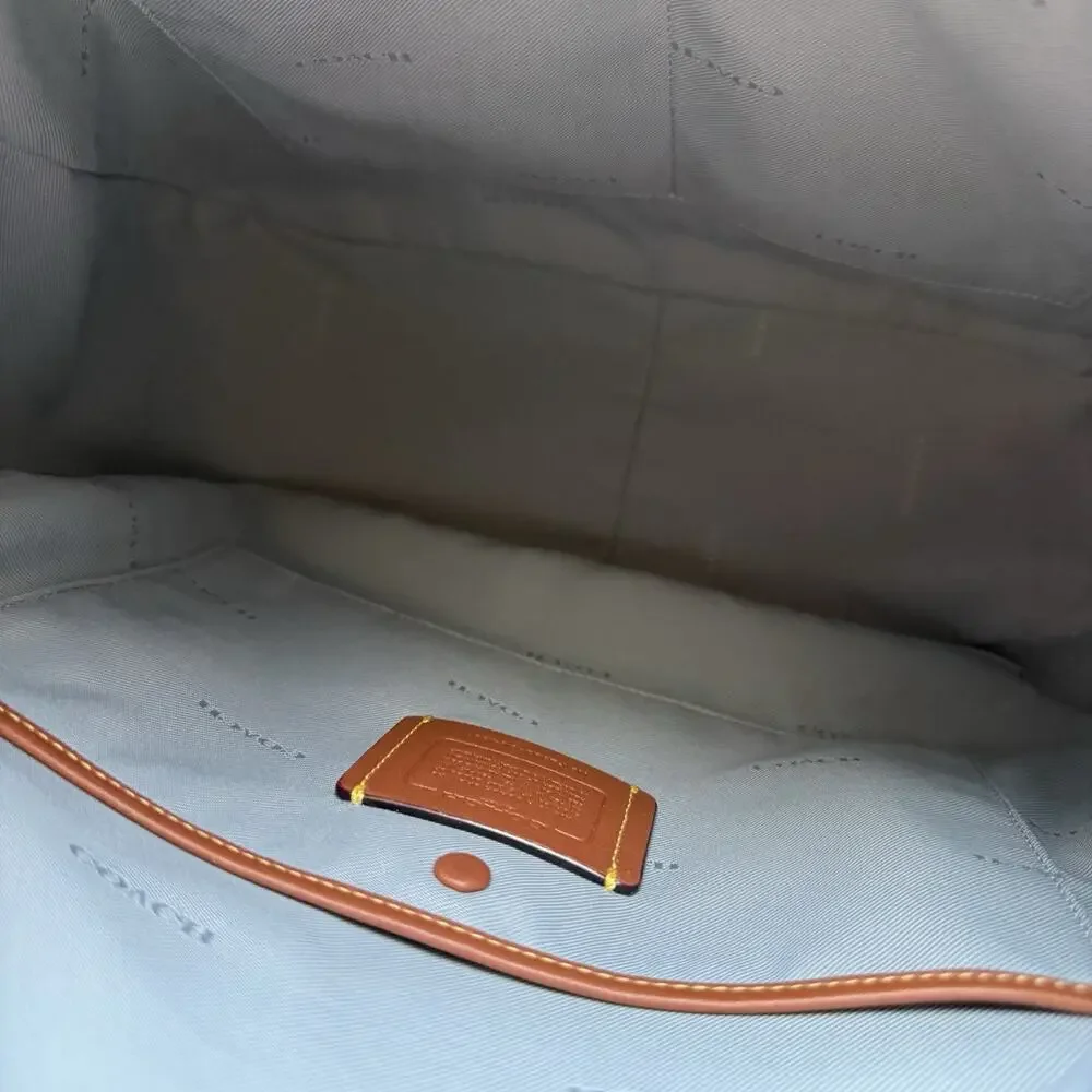 COACH Cary Shoulder Bag Blue Grey CC435 Leather